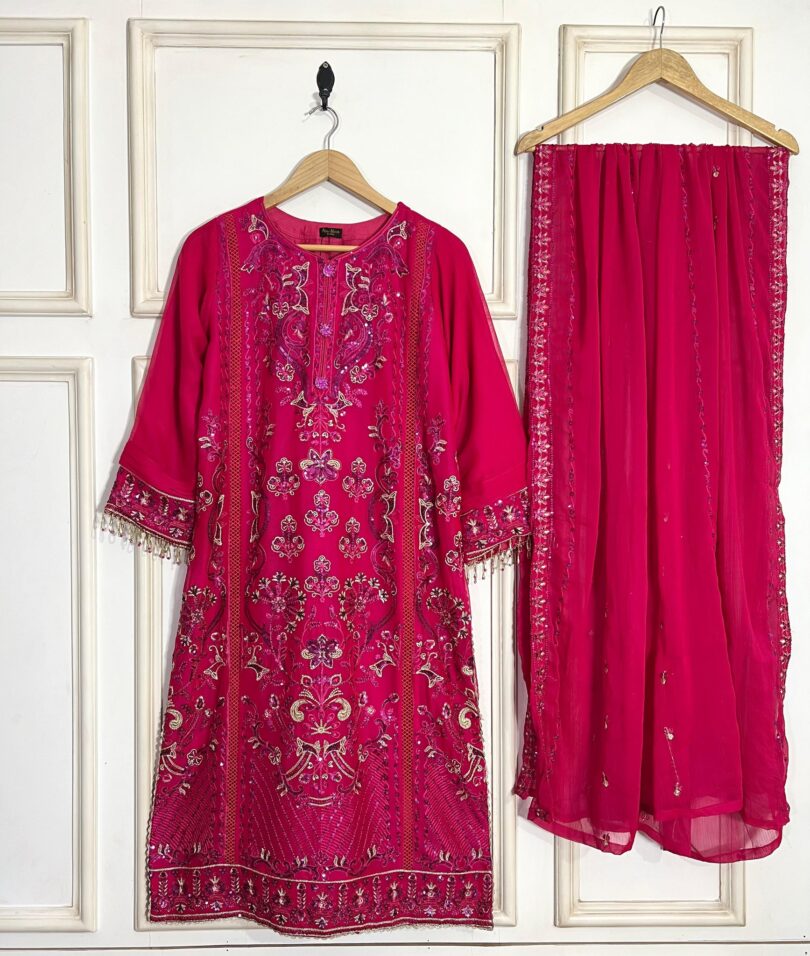 AGHA NOOR Stitched 2 Piece Party Wear Chiffon Replica - Image 3