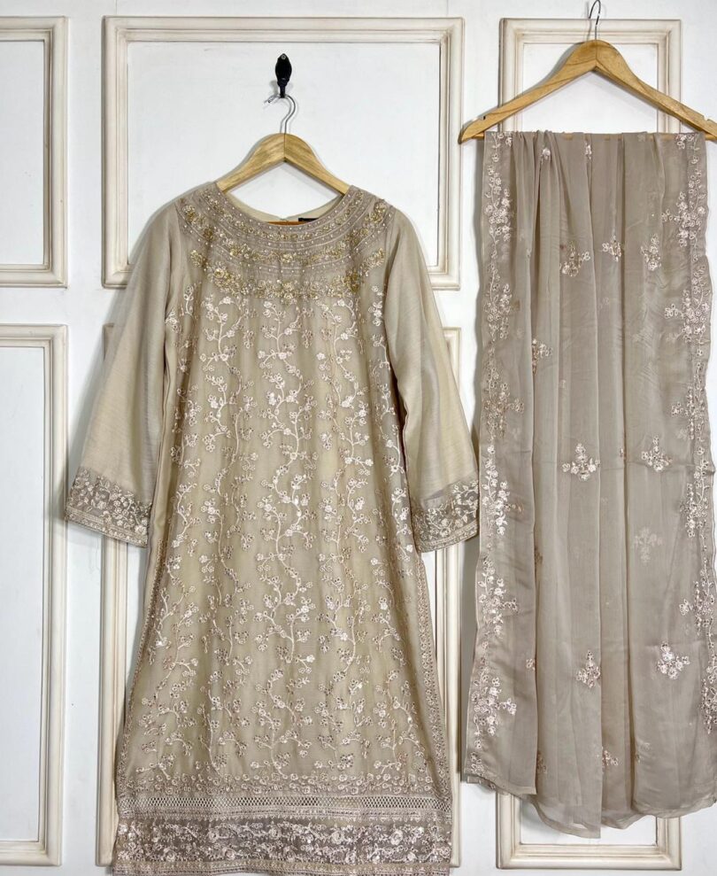 AGHA NOOR Stitched 2 Piece Party Wear Chiffon Replica