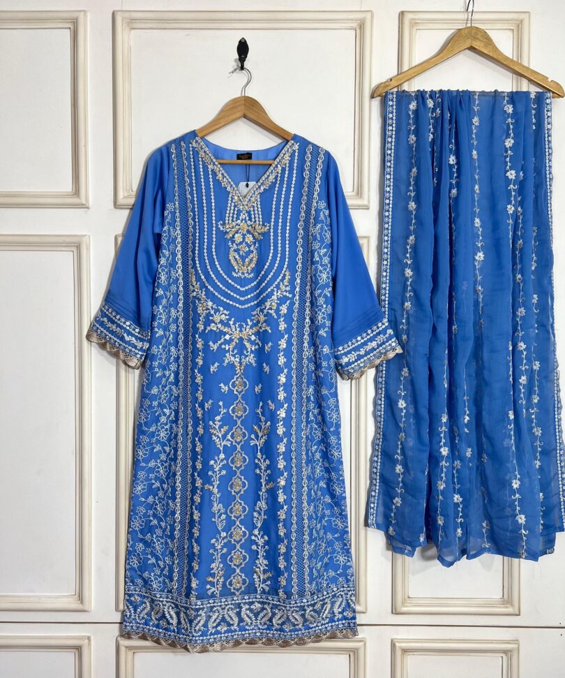 AGHA NOOR Stitched 2 Piece Party Wear Chiffon Replica - Image 4