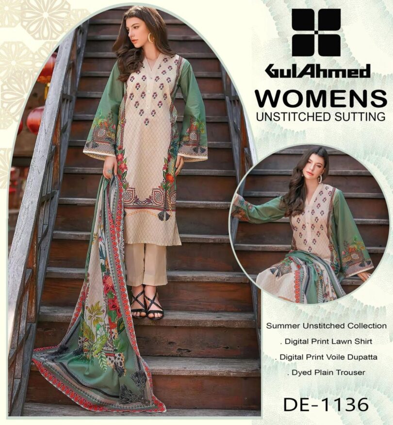 Gul Ahmed 3 Piece New Article Lawn 2024 - Womens Unstitch Collection