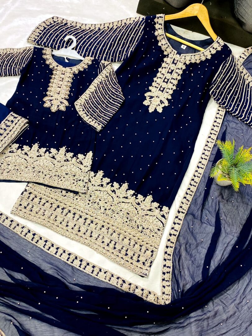 New Beautiful Chiffon Stitched Collection For Mother & Daughter 2024