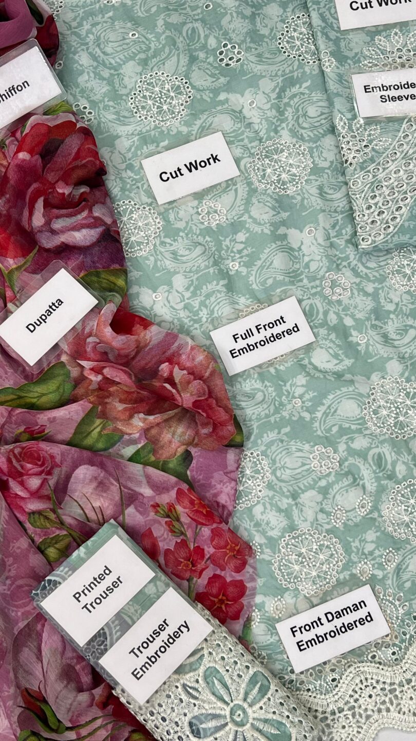 Baroque Premium Pure Lawn Digital Printed Emb With Pure Chiffon Duppata 2024 - Image 2
