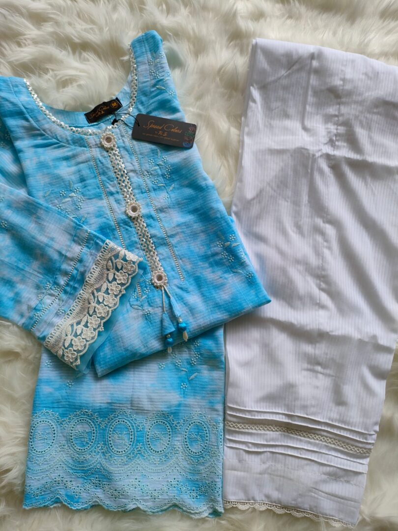 2PC- Embroidered Chikankari Suit - Image 2