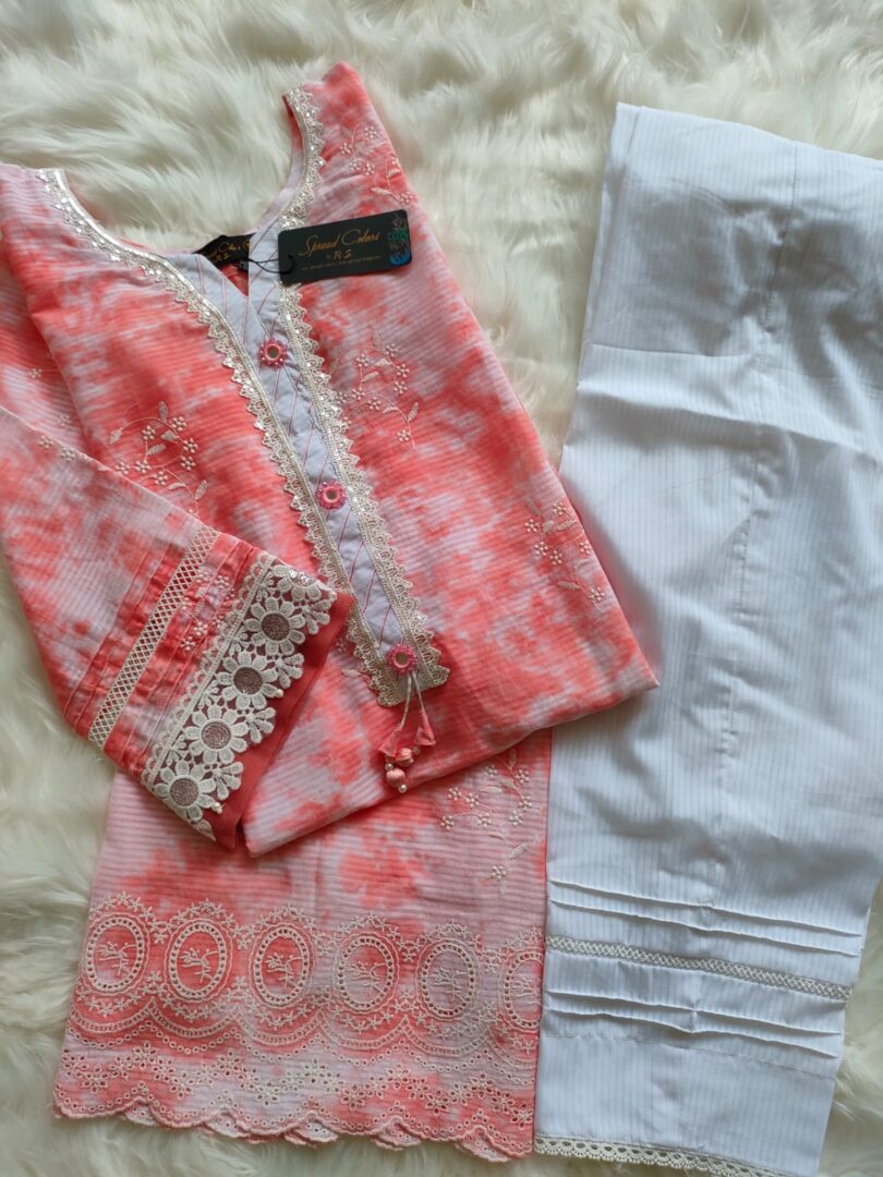 2PC- Embroidered Chikankari Suit - Image 3