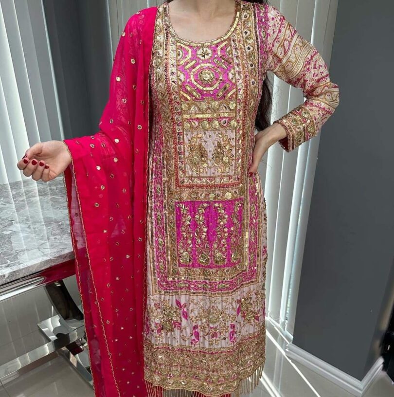 3 Pc Stitched Pure Silk Dress - Image 10