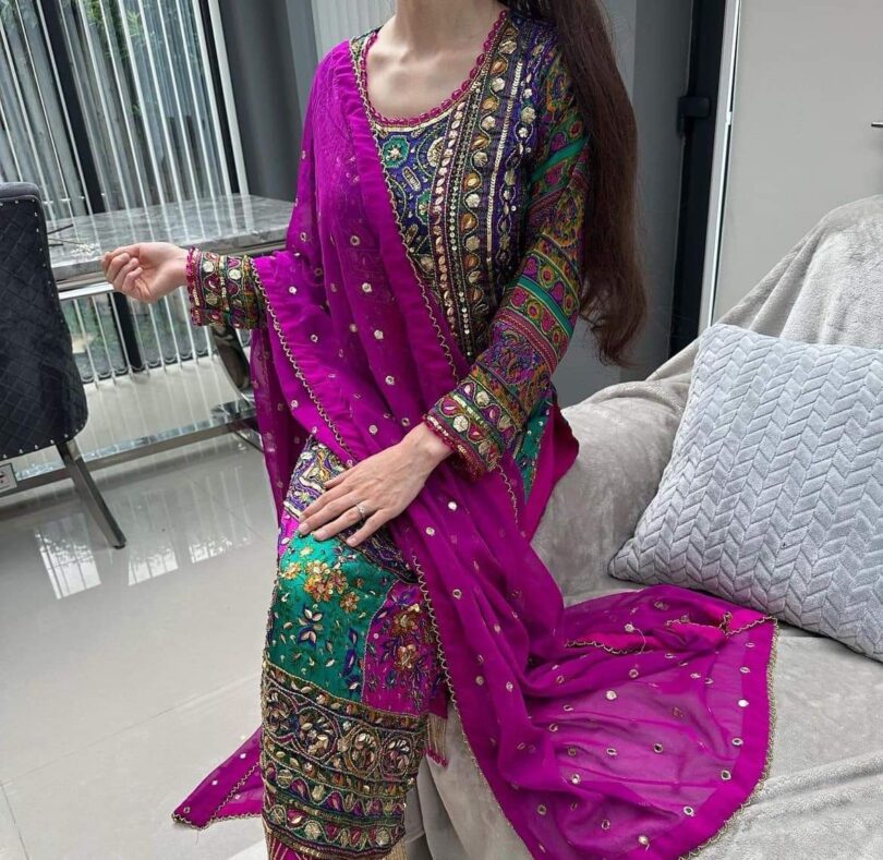 3 Pc Stitched Pure Silk Dress - Image 8