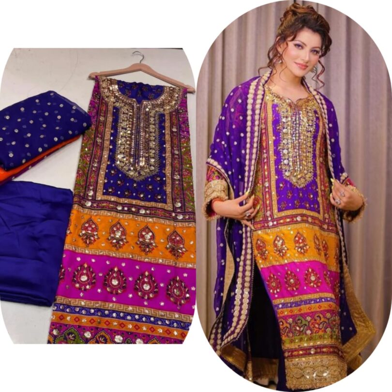 3 Pc Stitched Pure Silk Dress - Image 6